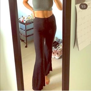 Black flared pants